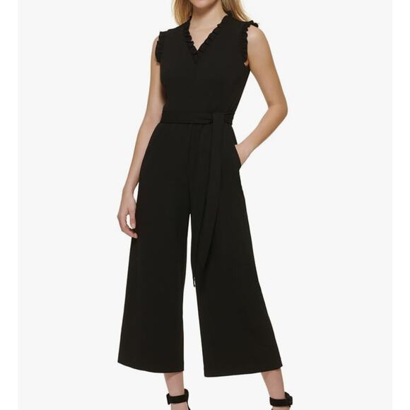 Calvin Klein Ruffle Trim V-Neck Jumpsuit - Size 16*** - Picture 1 of 8